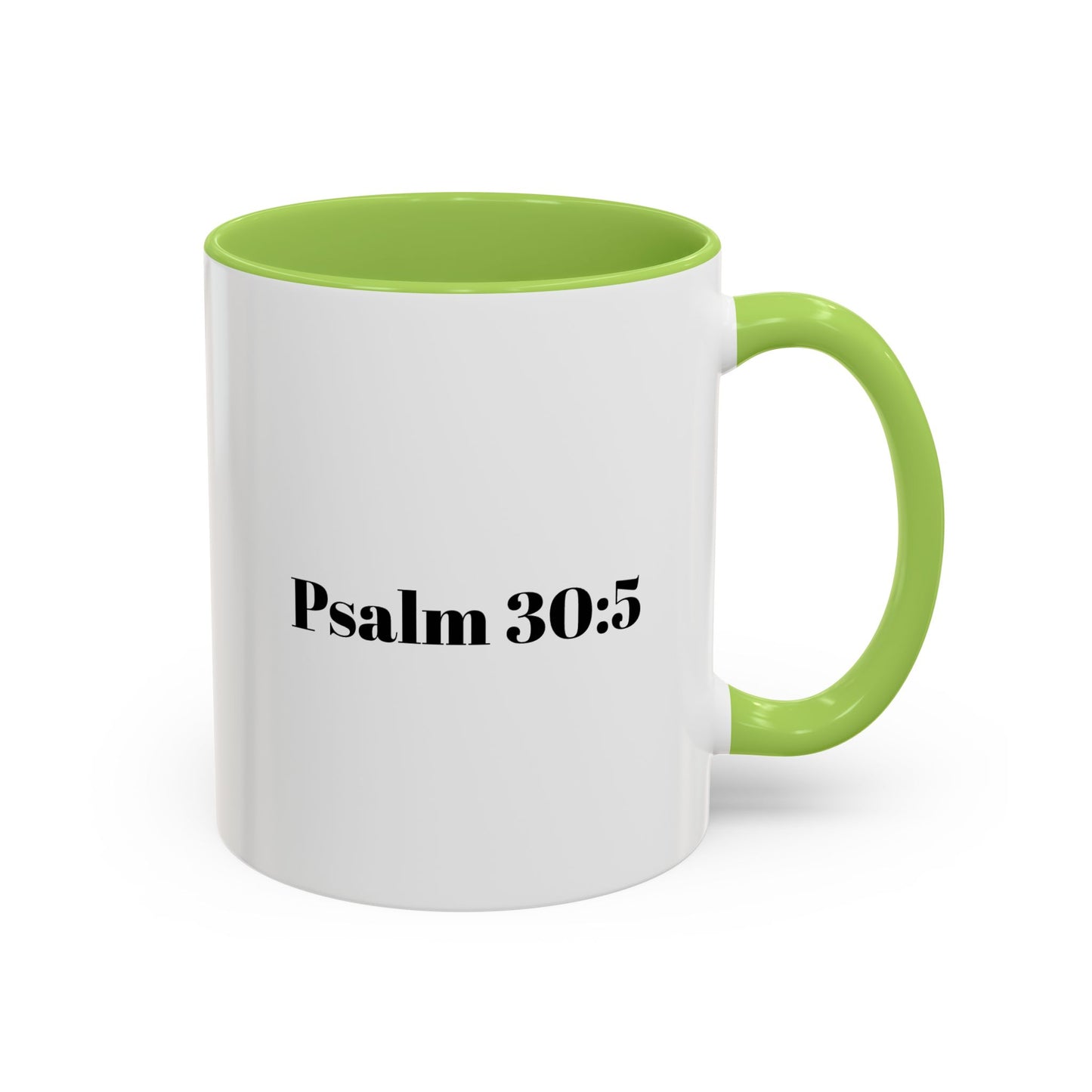 Psalm 30:5 Accent Coffee Mug – Inspirational Christian Scripture Tea Cup