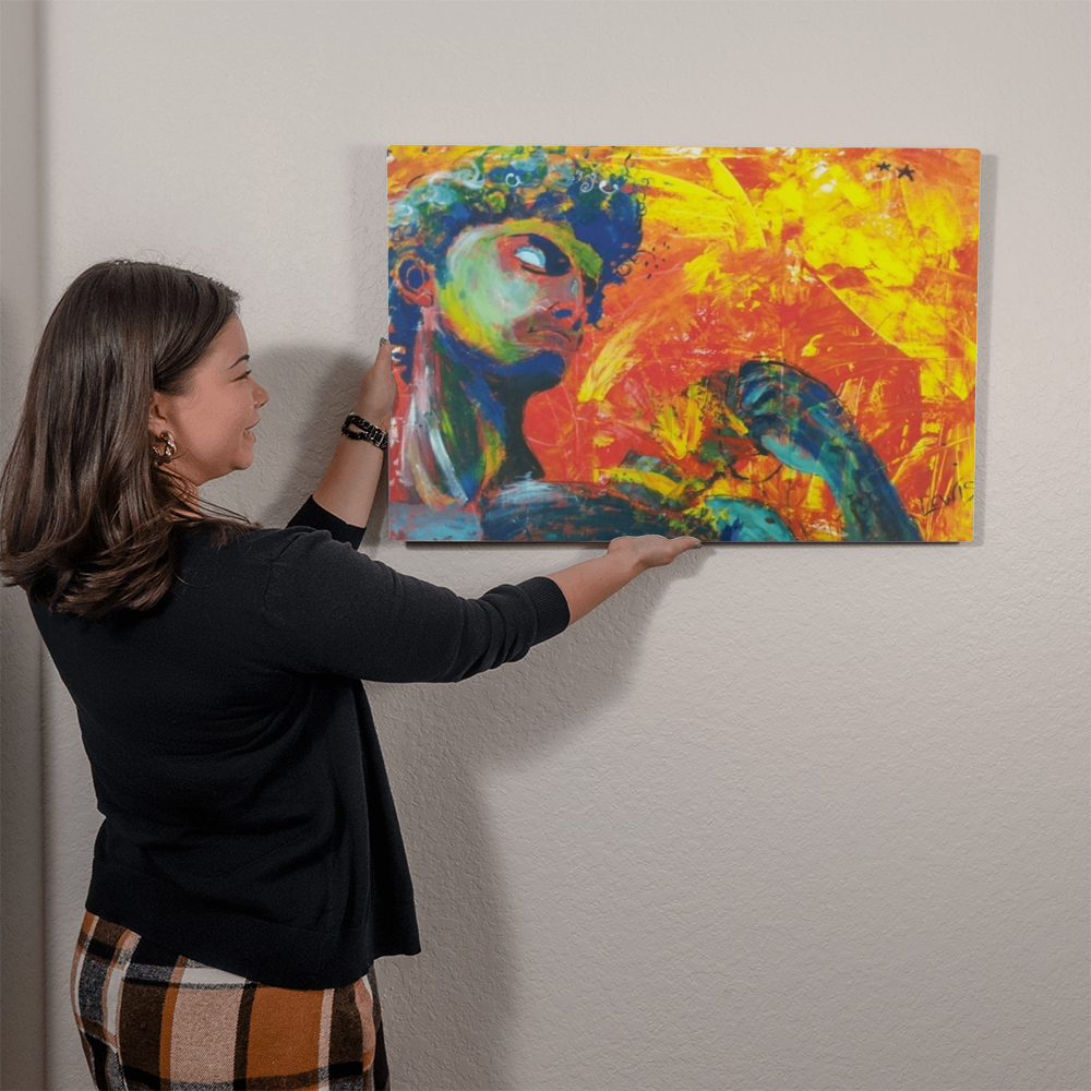 David as a Youth – Strength, Spirit, and Destiny in Color | Metal Art | Painting by Terrence Lewis