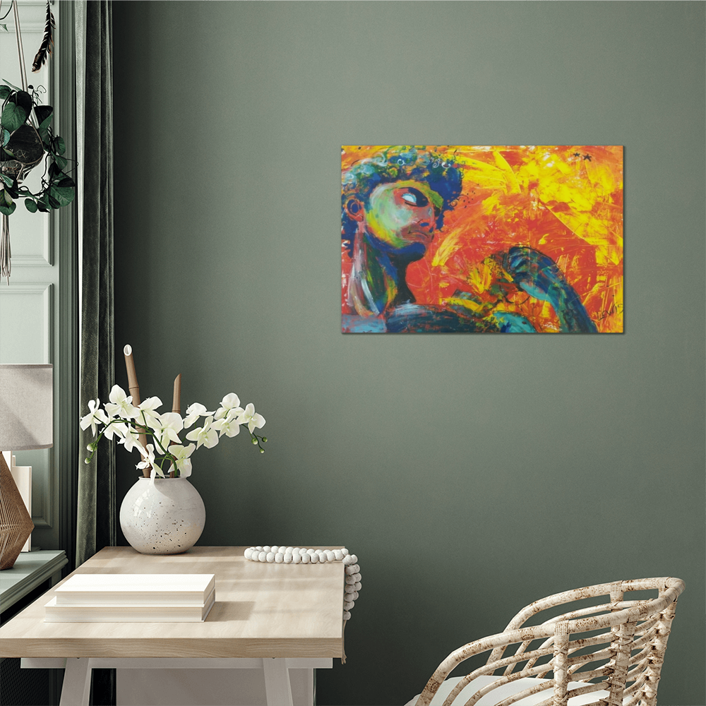 David as a Youth – Strength, Spirit, and Destiny in Color | Metal Art | Painting by Terrence Lewis